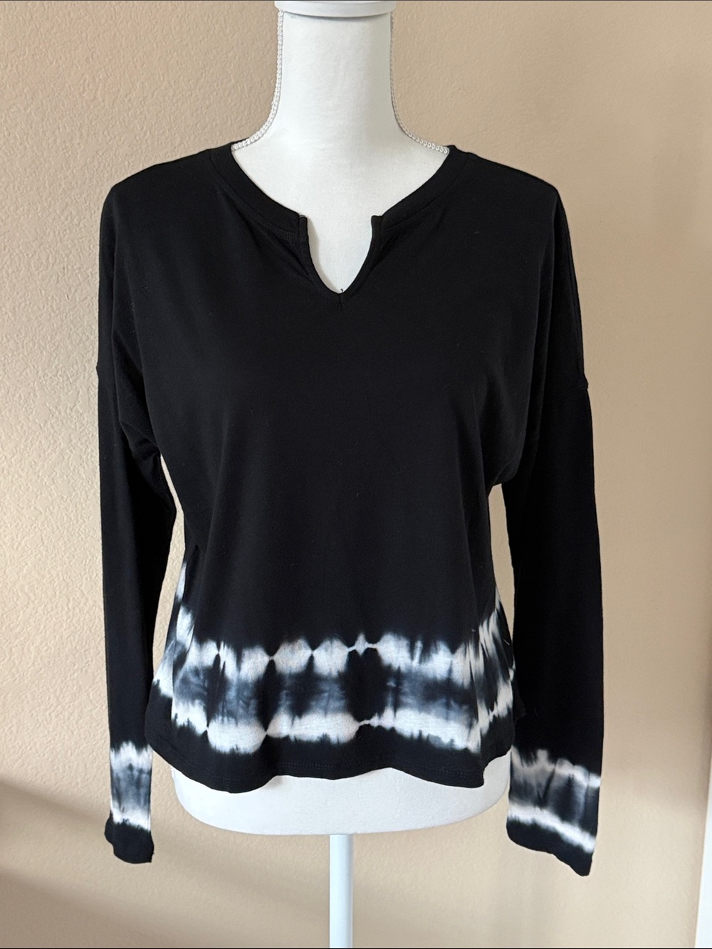 Wild Fable Black Tie-Dye Top